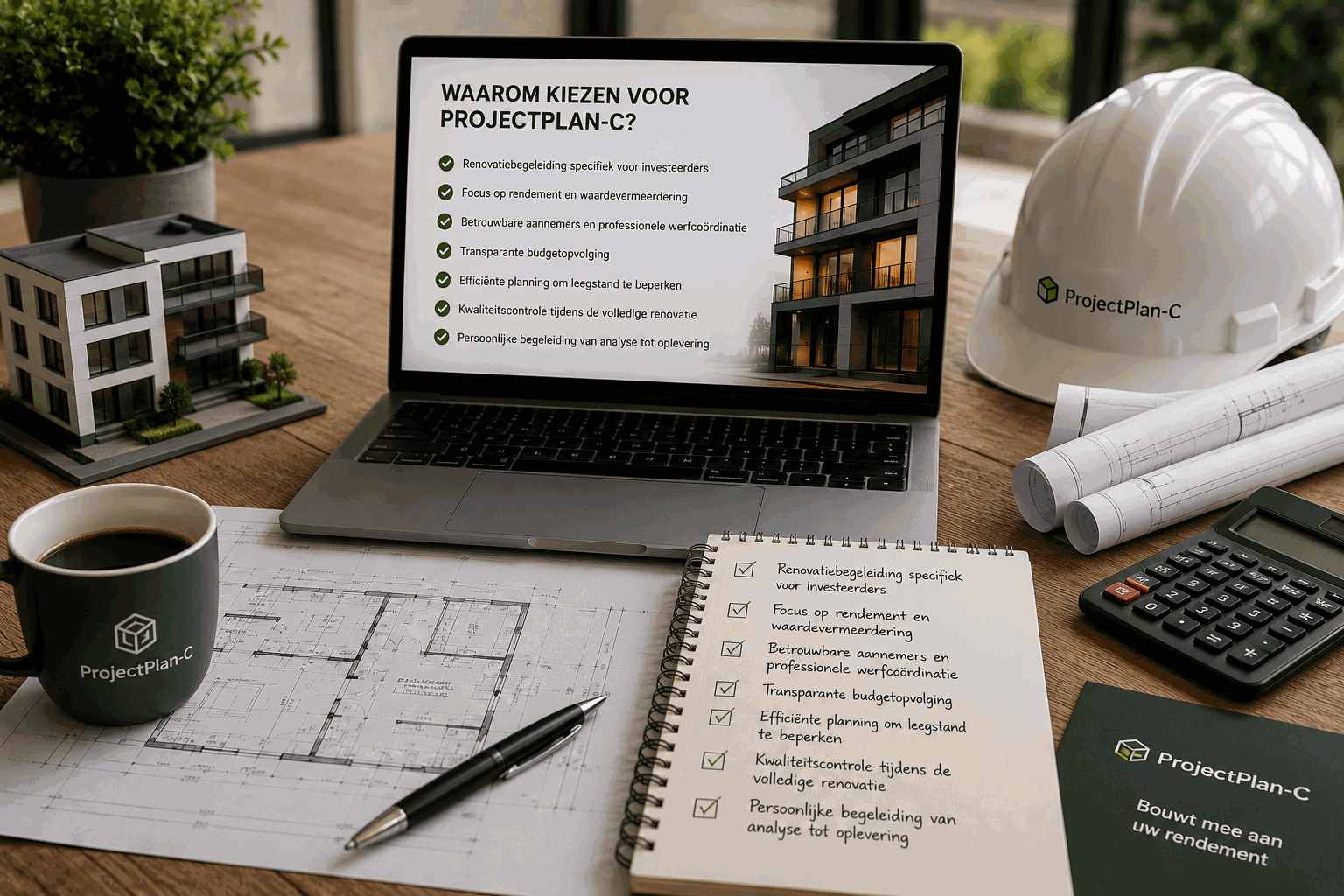 Afgewerkte leefruimte na renovatie
